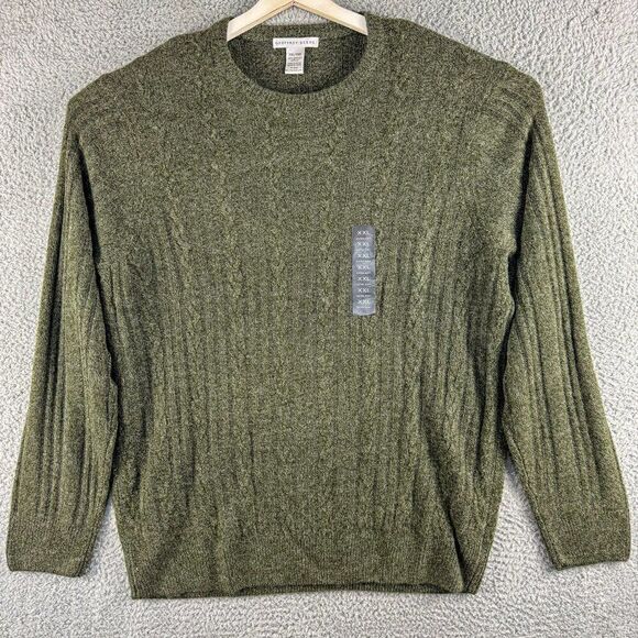 Geoffrey Beene Sweater Mens 2XL NEW Green Super Soft Casual‎ Golf Office NWT $65 - Picture 1 of 13